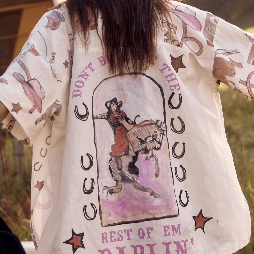 Western Graphic Shirt - Cream